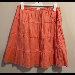 Ellos Ruffled Tiers Cotton Gauze Skirt Coral size 16W
